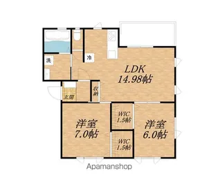 メゾンU黒田C棟【2階】の間取り